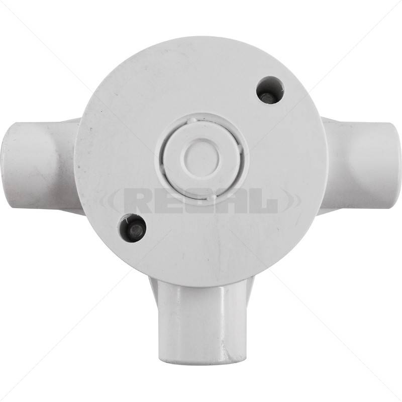 Conduit PVC - 20mm 3-Way Box with Lid and Screws
