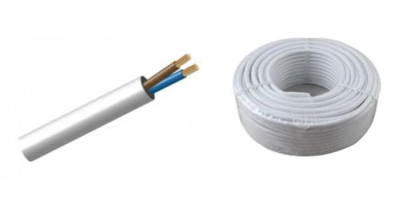 Cabtyre 1.0mm 2 X Core White 100M