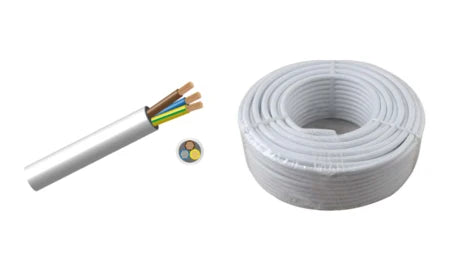 Cabtyre 2.50mm 3 X Core White 20M