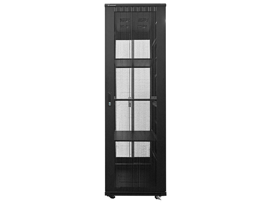 Linkbasic 42U 1M Deep Cabinet 4 Fans 3 Shelves & Perforated Steel Doors - Guards On Duty Shop & Security Guards