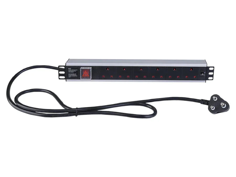 Linkbasic 6 Way Aluminium Moulded Rack Mount PDU Guards On Duty Security