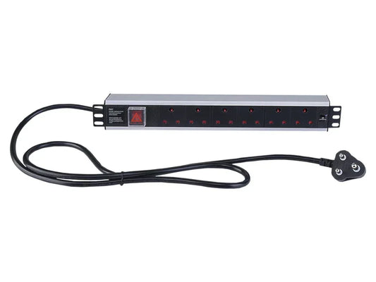 Linkbasic 6 Way Aluminium Moulded Rack Mount PDU Guards On Duty Security