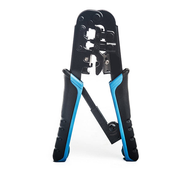 RJ45 Ratchet Crimping Tool with Cable Stripper