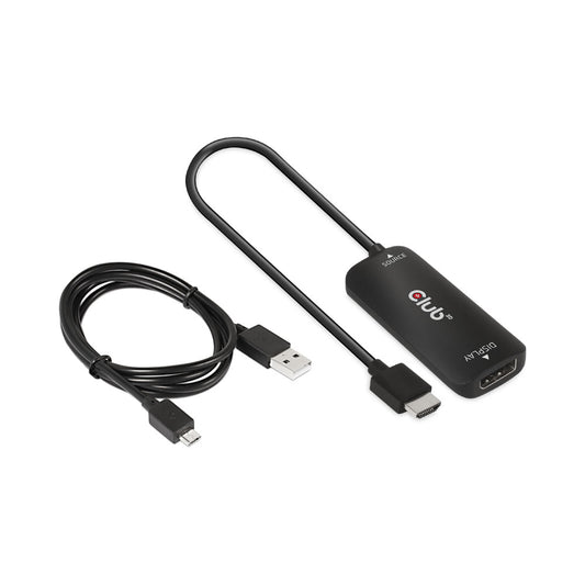 Club3d Cac-1335 Hdmi to Displayport 4k 120hz or 8k 30hz Active Adapter with Optional Micro Usb Power Input — CLUB3D | Guards on Duty Shop
