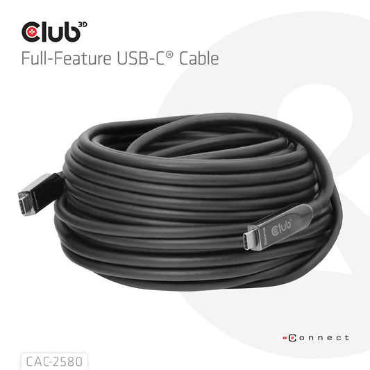 15m 8k 60hz 10gbps 60w Usb-c Aoc Cable — CLUB3D | Guards on Duty Shop
