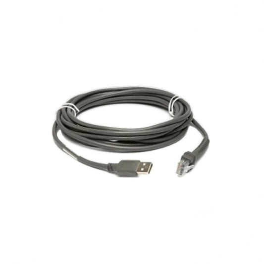 Zebra Cable - Shielded USB: Series A Connector; 7ft. (2.1m); Straight