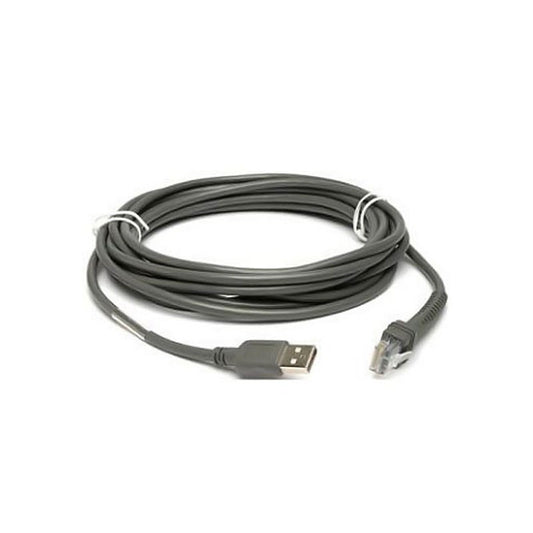 Zebra Shielded USB: Series A Connector; 15ft. (4.6m); Straight