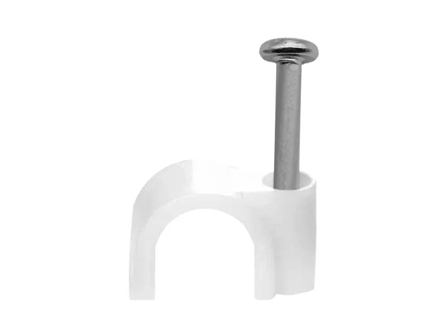 6mm Cable Clips 100 Pack White Guards On Duty Security