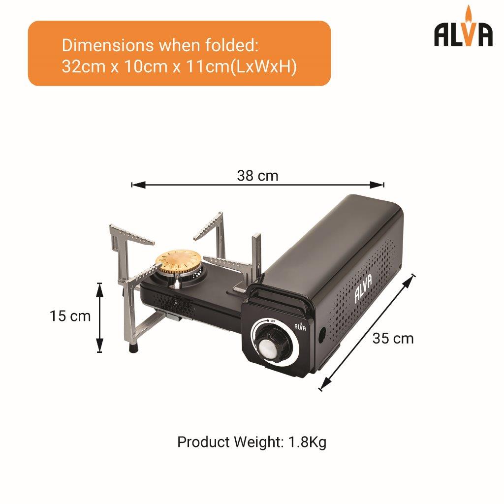 Alva Mini Fold-Up Butane Canister Camping Stove - Alva Mini Fold-Up Camping Stove