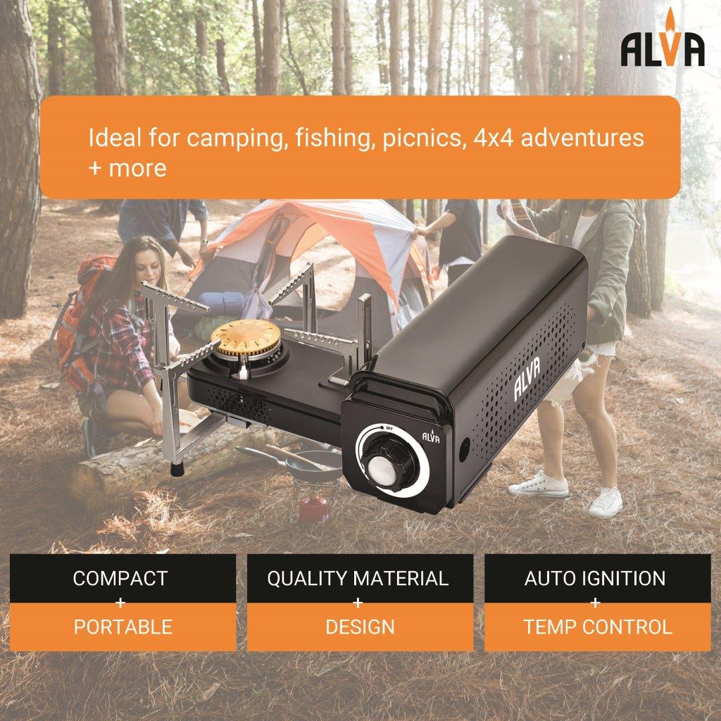 Alva Mini Fold-Up Butane Canister Camping Stove - Alva Mini Fold-Up Camping Stove