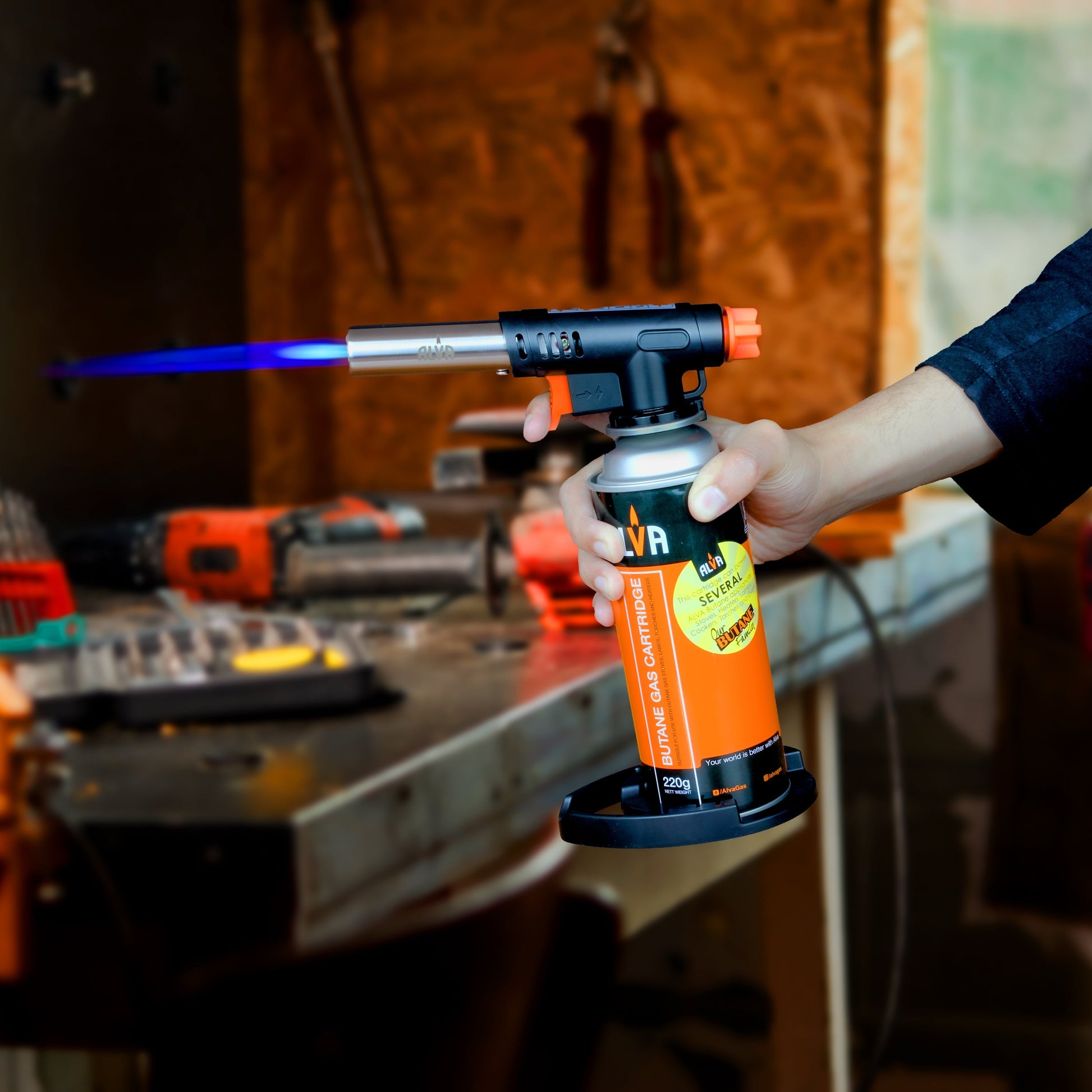 Alva Multi-Purpose Butane Canister Torch With Stand - Alva Multi-Purpose Butane Torch