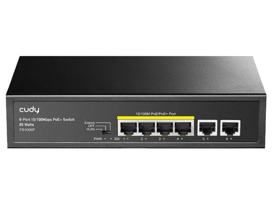 Cudy 6 Port Fast Ethernet 4 PoE 60W Switch | FS1006P Guards On Duty Security