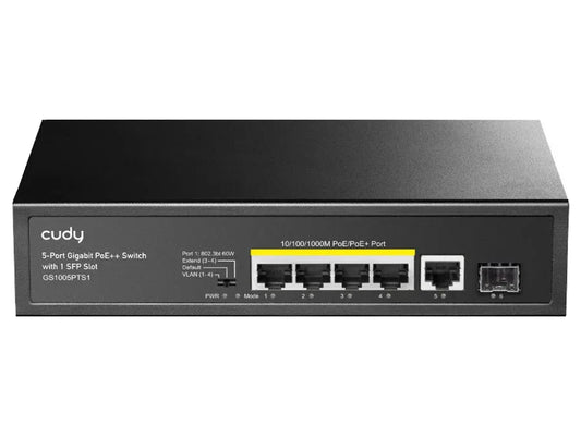 Cudy 5 Port Gigabit 4 PoE 120W 1SFP Switch | GS1005PTS1 Guards On Duty Security