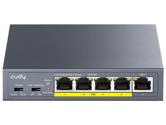 Cudy 5 Port Gigabit 4 PoE 31W Switch | GS105P Guards On Duty Security