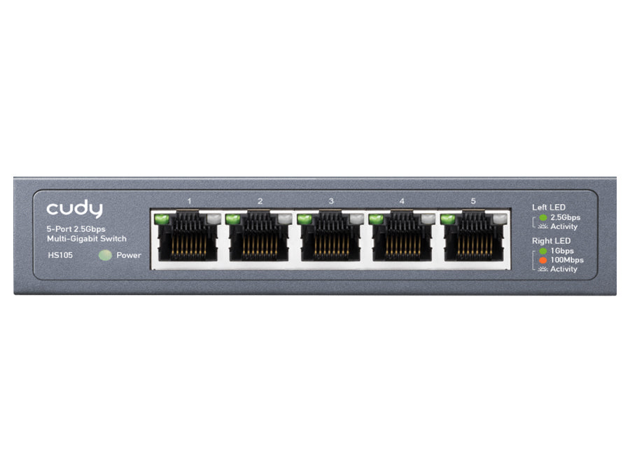 Cudy 5 Port 2.5Gbps Ethernet Metal Desktop Switch | HS105 - Guards On Duty Shop & Security Guards