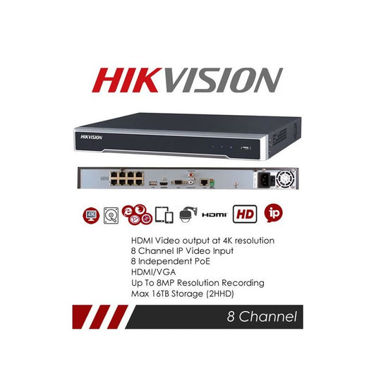 NVR 8Ch 80Mbps 8PoE - Hikvision | Guards on Duty Shop South Africa