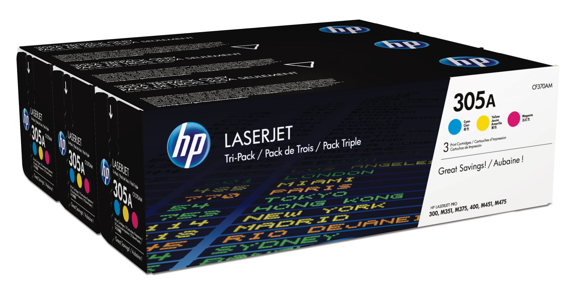 HP 305A Tri-Pack Toner Cartridges (CMY) - Guards On Duty Shop & Security Guards