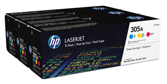 HP 305A Tri-Pack Toner Cartridges (CMY) - Guards On Duty Shop & Security Guards
