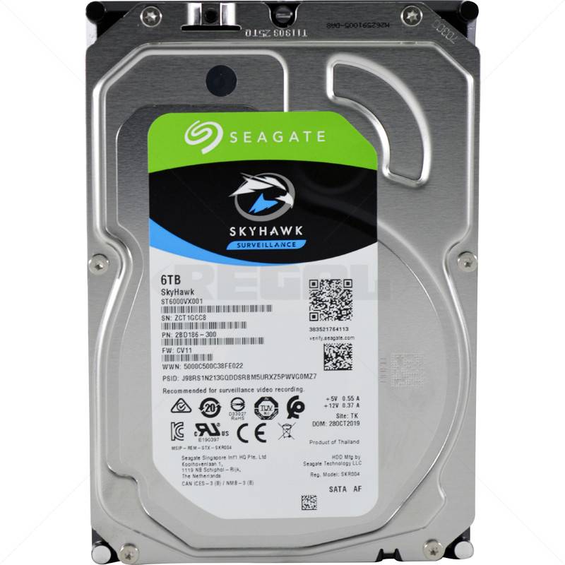 SEAGATE 6TB HDD Surveillance Storage SkyHawk 3.5" Size SATA