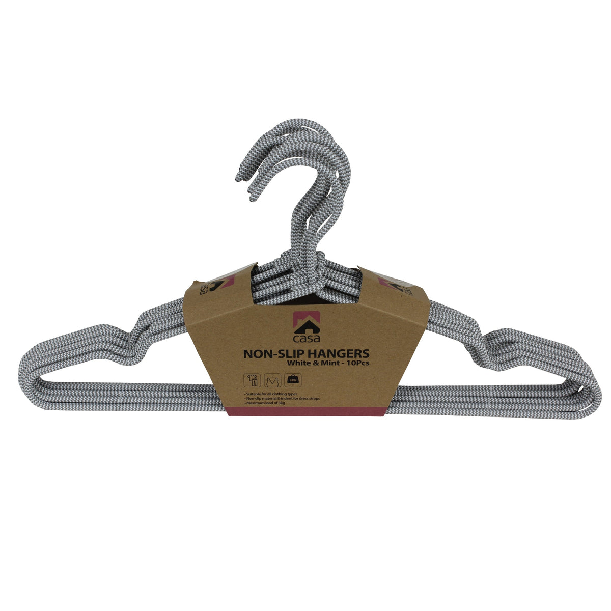 CASA 10Pc Non-Slip Hanger Set - Black/White
