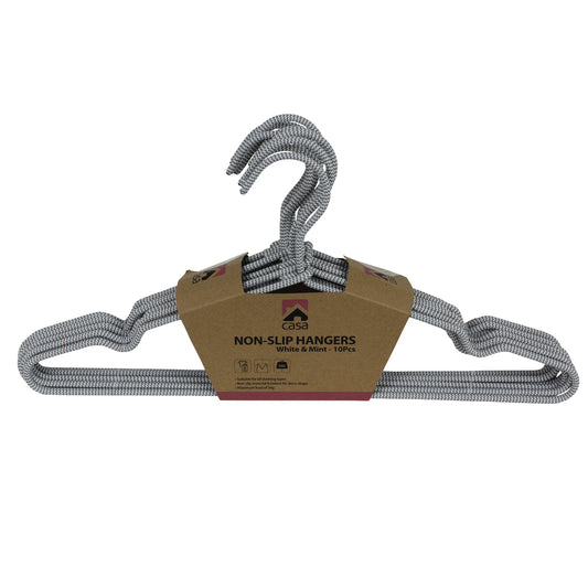 CASA 10Pc Non-Slip Hanger Set - Black/White