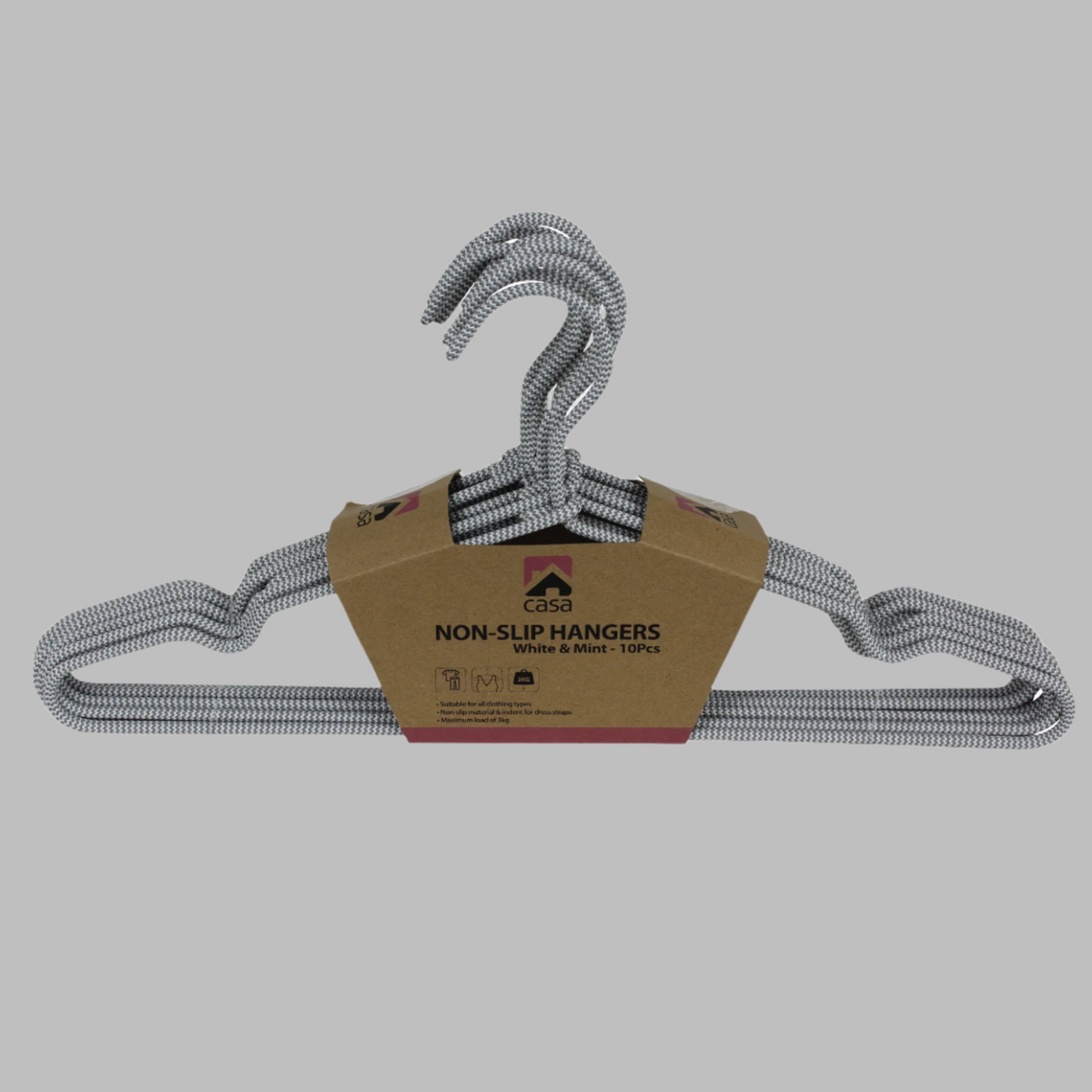 CASA 10Pc Non-Slip Hanger Set - Black/White