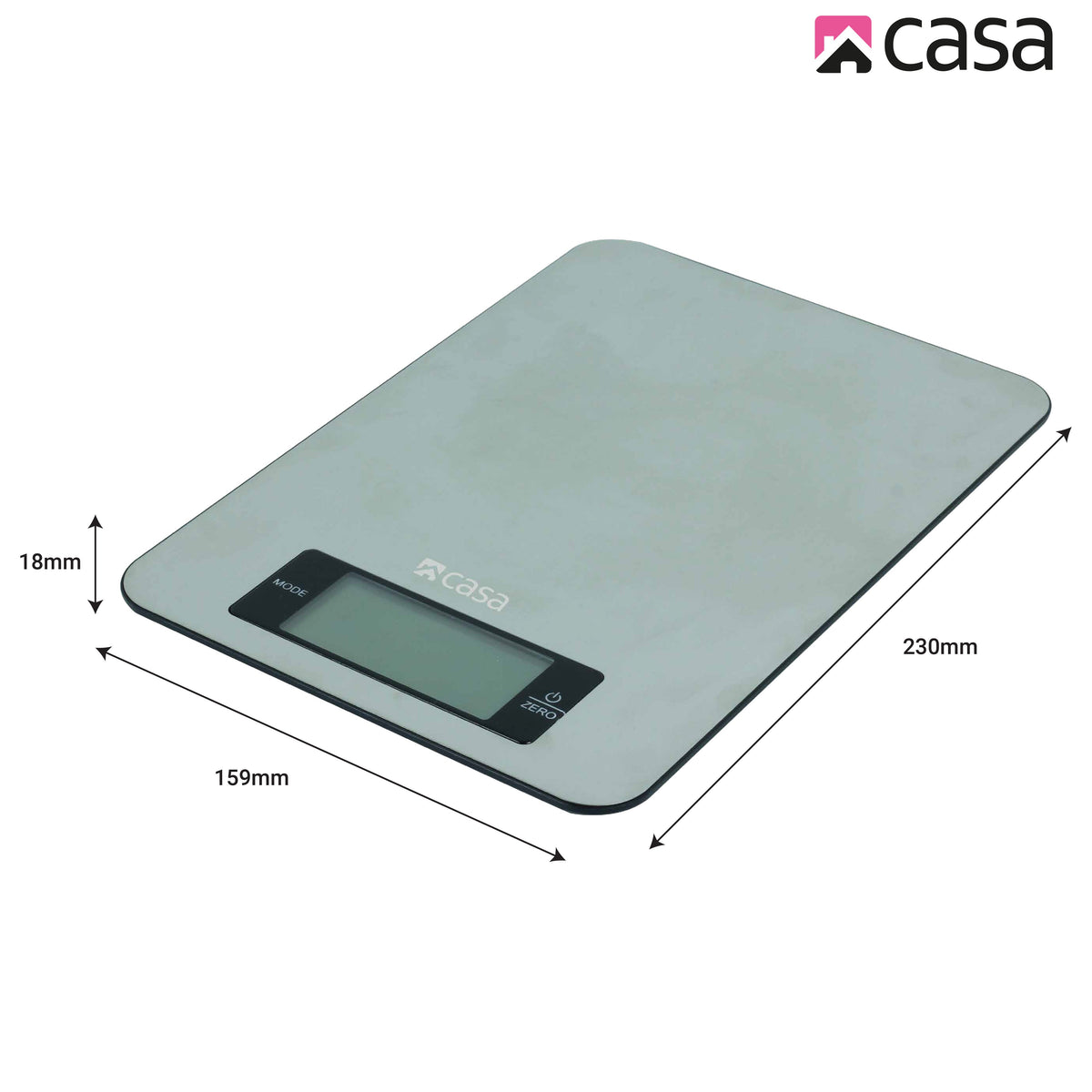 CASA Kitchen Digital Scale - Stainless Steel - Large Display
