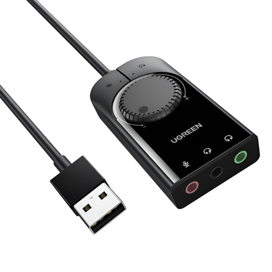 UGREEN CM129-40964 USB-A to 3.5mm External Stereo Sound Adapter - Black - Guards On Duty Shop & Security Guards