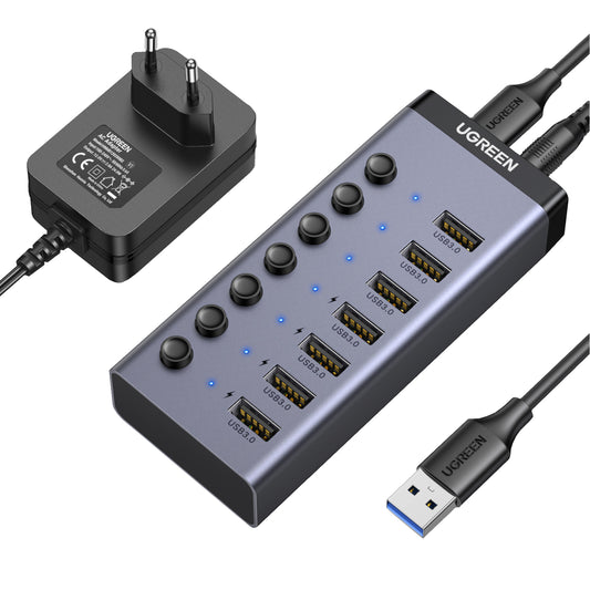 UGREEN 7 in 1 USB 3.0 Hub-Grey - Guards On Duty Shop & Security Guards