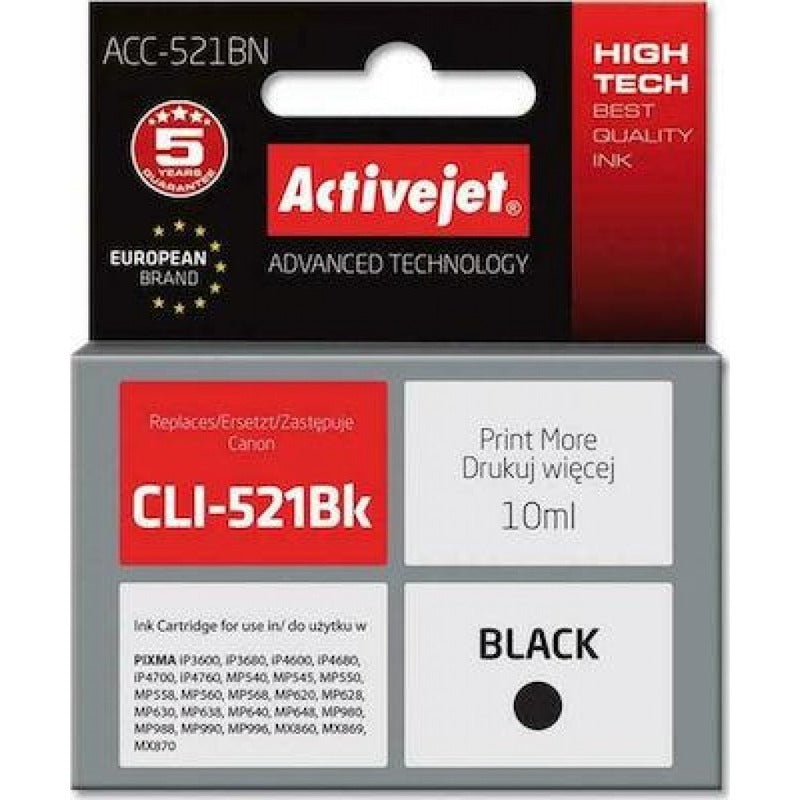 Canon Cli-521 Black Ink Tank - Ip3600, Ip4600, Ip4700, Mp540, Mp550, Mp560, Mp620, Mp630, Mp640, Mp980, Mp990, Mx860, Mx870 = 1,505 Pages — Canon | Guards on Duty Shop South Africa