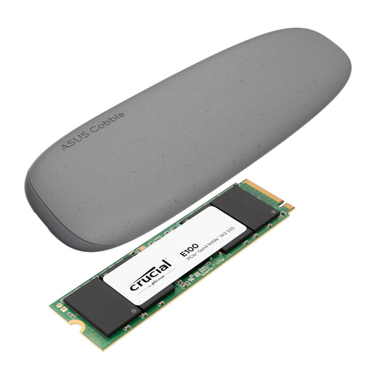 Asus Cobble M.2 SSD Type-C Enclosure and Crucial E100 1TB NVMe Bundle - Grey - Guards On Duty Shop & Security Guards