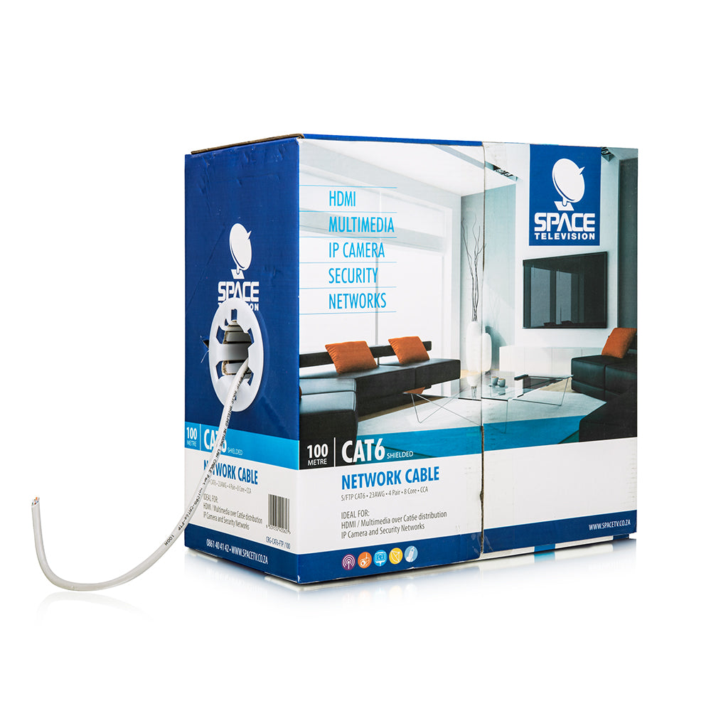 CAT6e Shielded CCA S/FTP Network LAN Cable Grey PVC
