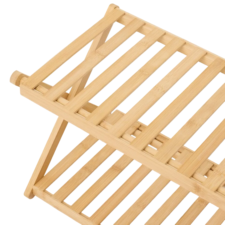 CASA Shoe Storage Rack - 2-Tier - Bamboo - Foldable