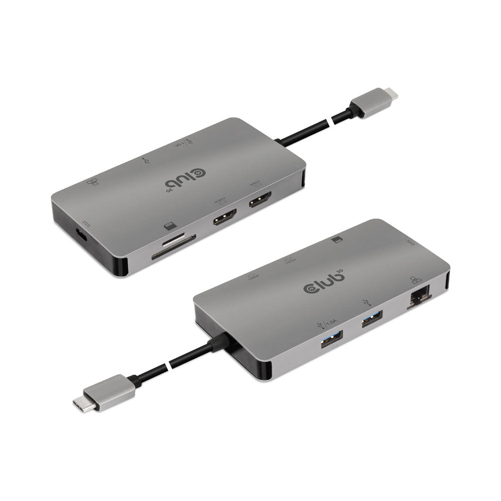 Club3d Csv-1593 Usb3.2 Type-c 8-in-1 Port Replicator with Dual Hdmi and 100w Pd Charging — CLUB3D | Guards on Duty Shop