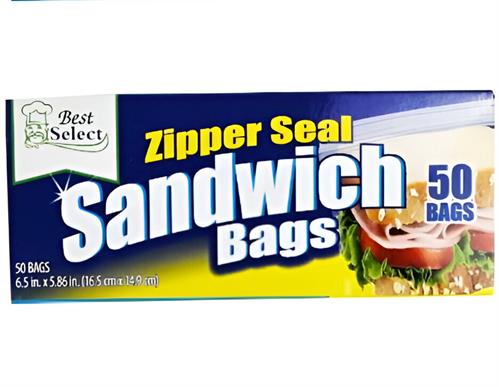 Casey Zip Seal 50 Sandwich Bags 16X15Cm