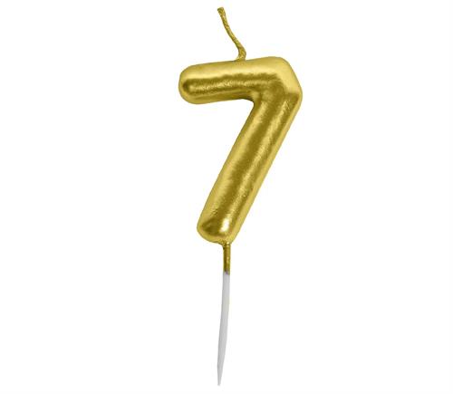 Casey 10Cm Gold Numerical Birthday Candle Nr.7