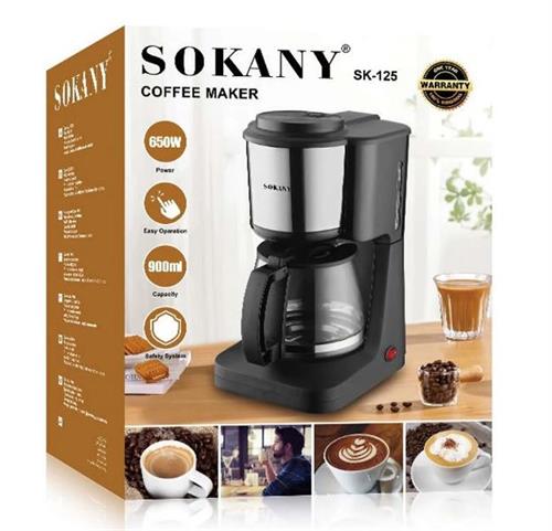 Sokany 900Ml Black And Silver Coffee Maker