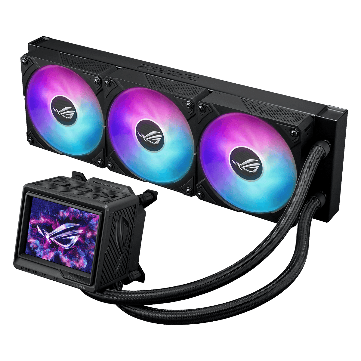 ASUS Cooler Water block dimention: 89x91x108 mm. Block Material (CPU Plate):Copper. Radiator Dimension: 399.5x120x30mm