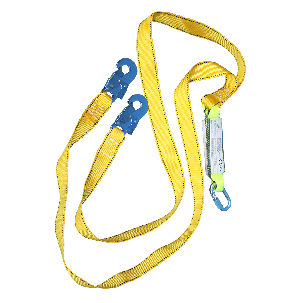 Pinnacle Double Lanyard with Shock Absorber & Snap Hook