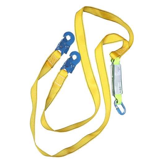 Pinnacle Double Lanyard with Shock Absorber & Snap Hook