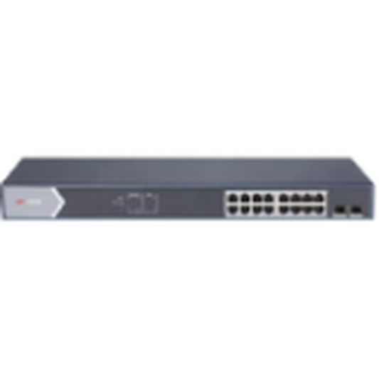 Hikvision 16-port smart gigabit POE switch 230w POE budget  Hikvision topology management 1 combo Gigabit/SFP ports