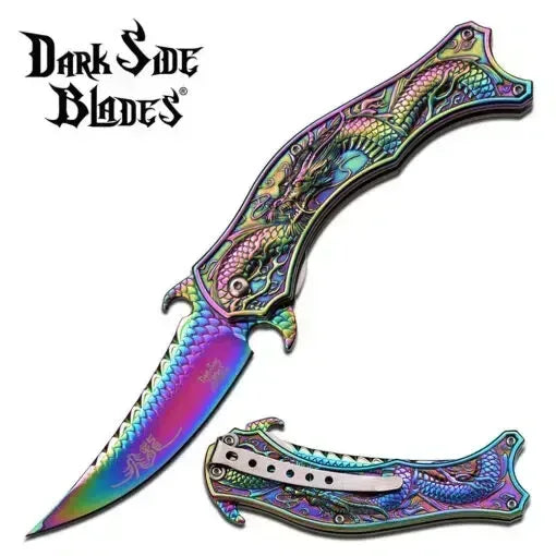 DS-A019RBDARK SIDE BLADES SPRING ASSISTED KNIFE Guards On Duty Security
