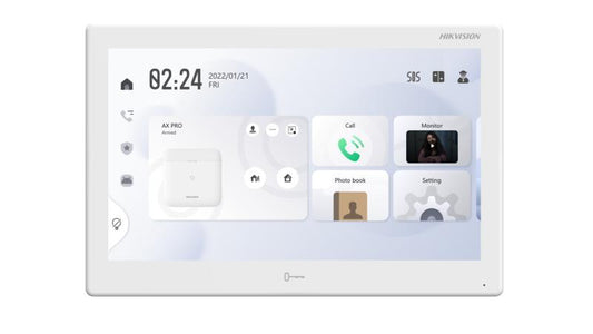 10-Inch Android intercom monitor  WiFi  HikConnect built-in  Hikvision Ax-Pro management  3rd party app installation  12VDC/POE - Guards On Duty Shop & Security Guards