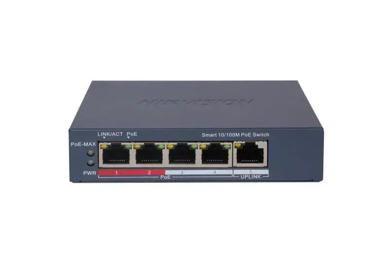 Hikvision 4 Port Fast Ethernet Smart POE Switch Guards On Duty Security