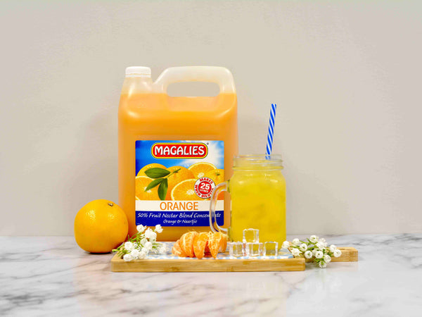 2 x MAGALIES 5 liter Orange 50% (Sold 2x 5L Per Case) Magalies Nectar Juice