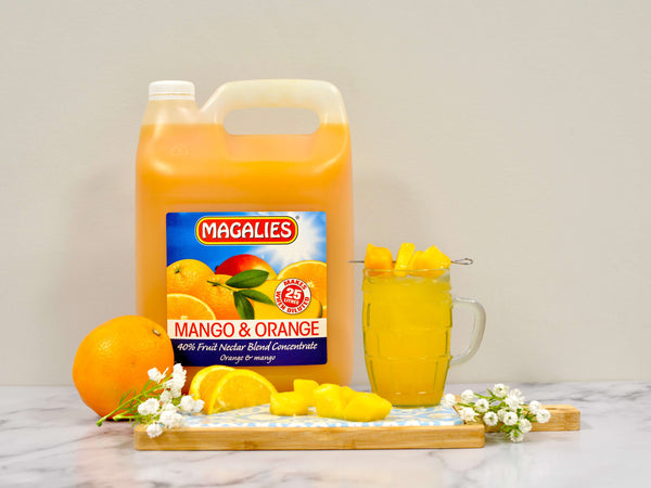 2 x MAGALIES 5 liter Mango/Orange 40% (Sold 2x 5L Per Case) Magalies Nectar Juice