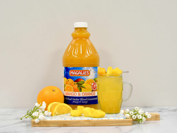 4 x MAGALIES 2 liter Mango & Orange 40% Concentrate (Sold 4 X 2L Per Case) Magalies Nectar Juice