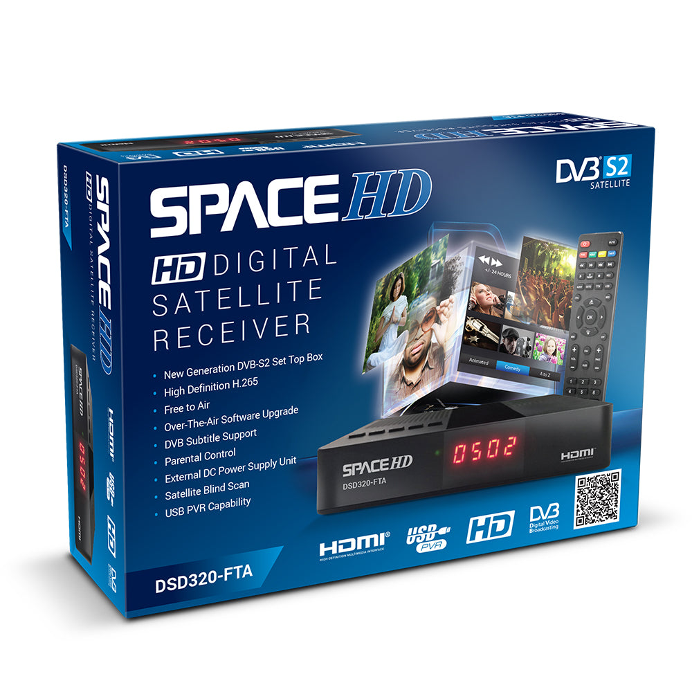 SpaceHD DVB-S2 Free-to-Air Digital Satellite Receiver – REC-DSD320-FTA