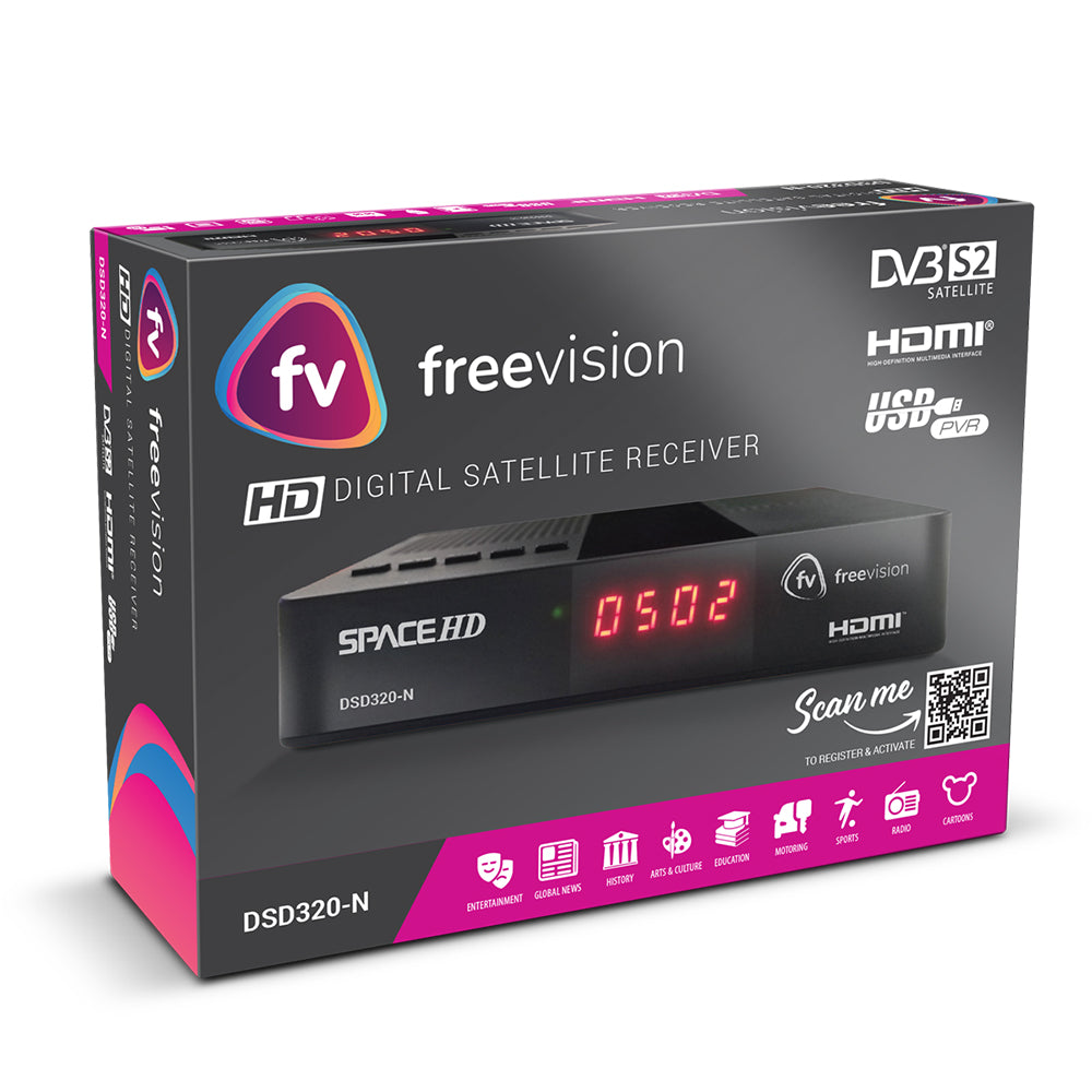 SpaceHD Freevision DVB-S2 Digital Satellite Receiver – REC-DSD320-N