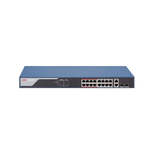 Hikvision L2 Smart Managed 16 100M POE 2X100MM Combo Port - Guards On Duty Shop & Security Guards